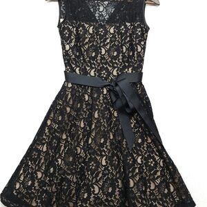 Betsy & Adam Black Lace Dress Size 4
